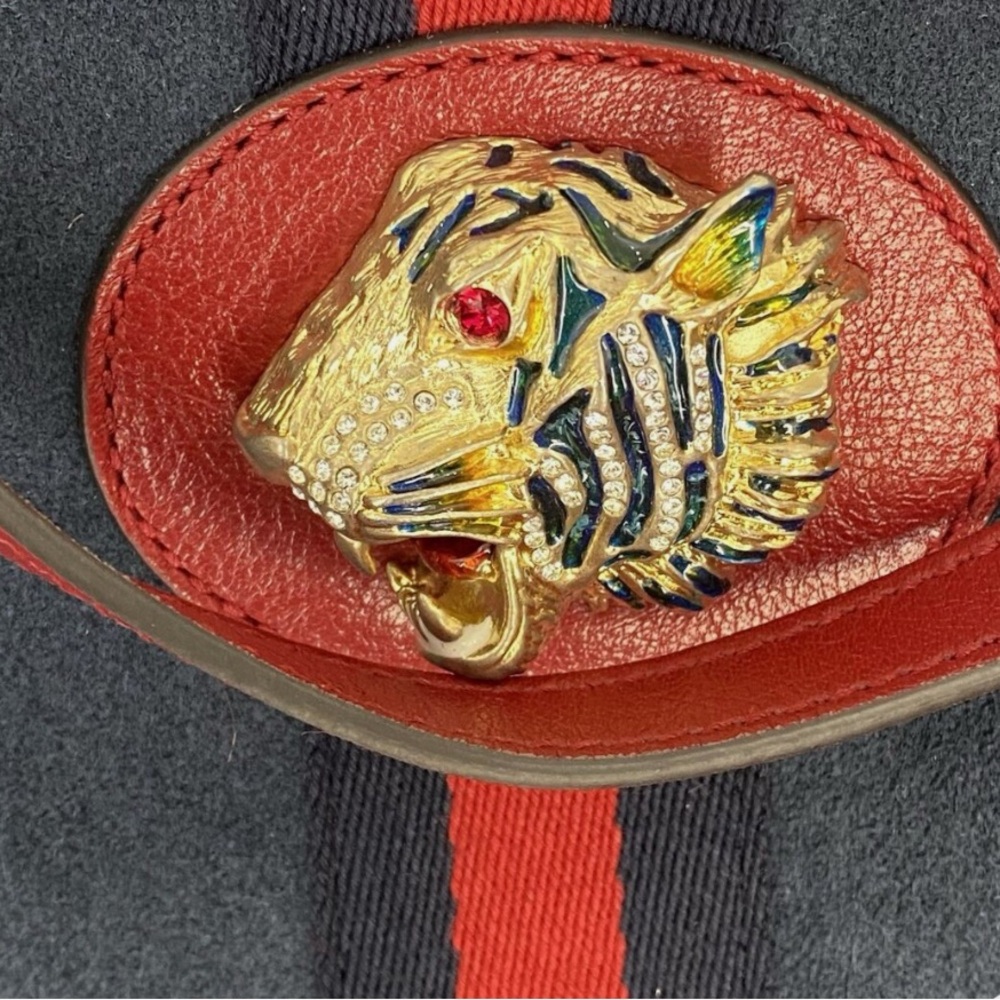 Suede Calfskin Maxi Rajah Chain Tote New Blue Romantic Cherry Chain - Picture 2 of 7